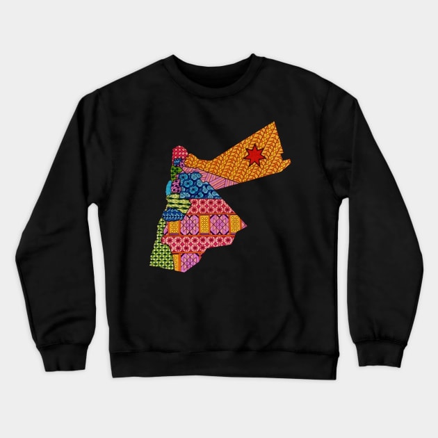 Map of Jordan Crewneck Sweatshirt by Bododobird